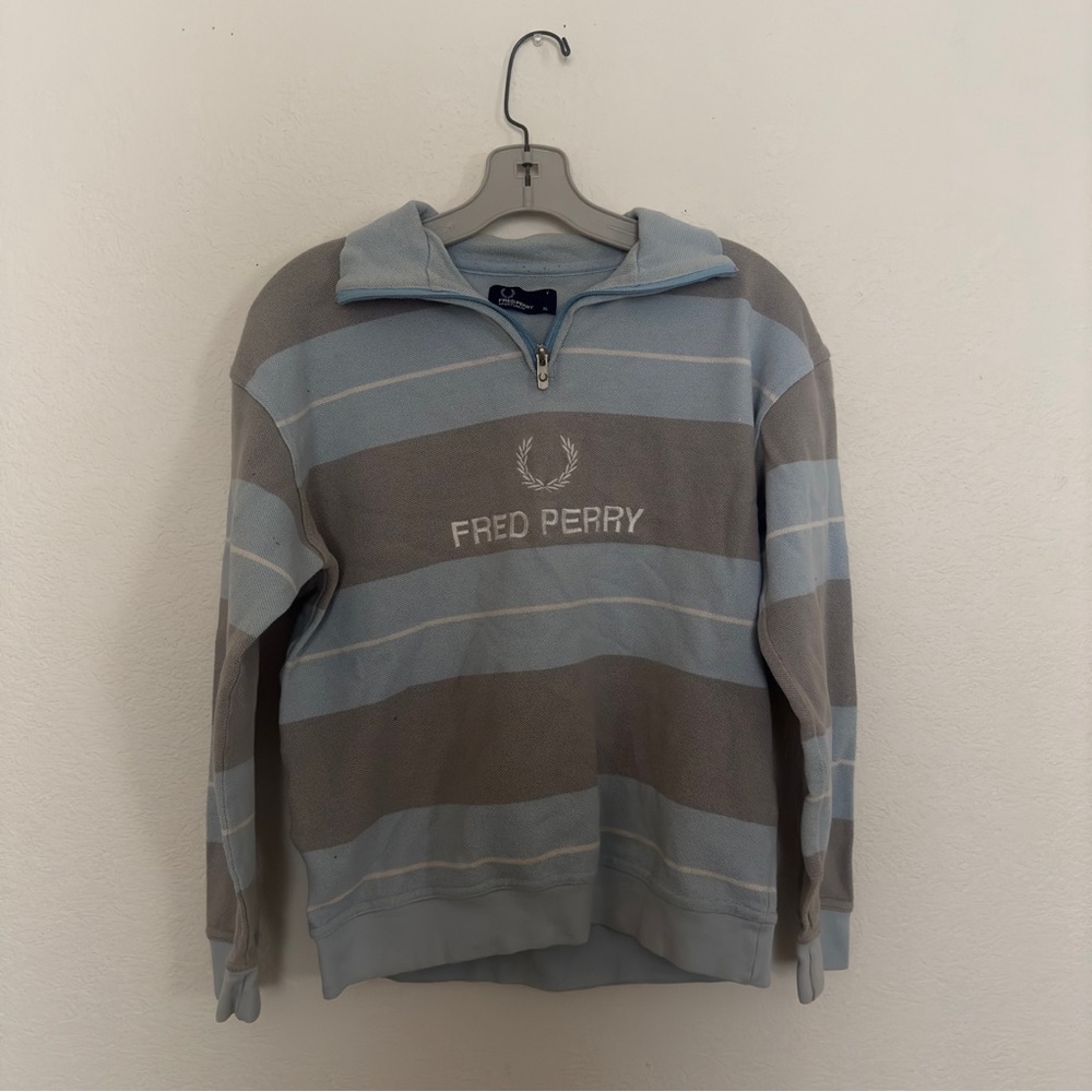 Fred Perry striped quarter-zip pullover